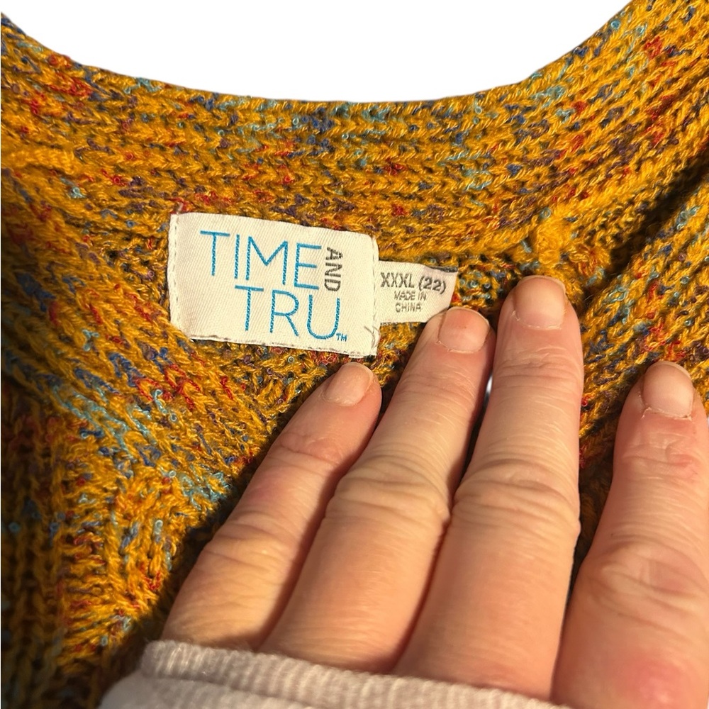 Time and Tru Women's Marigold Cable Knit Sweater XXXL - Picture 3 of 3